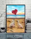 French Bulldog Couple With Red Balloon Gift For Dog Lovers Matte Canvas