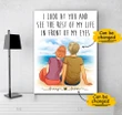 I Look At You Gift For Lover Custom Name Matte Canvas