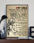 My Child It Is When I Watch You Sleep Matte Canvas Gift