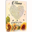 With Lots Of Love Sunflower Custom Name Matte Canvas Gift For Mama