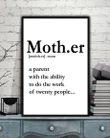 The Meaning Of Mother White Background Matte Canvas Gift