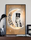 Border Collie Love You To The Moon Matte Canvas Gift For Dog Lovers