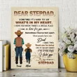 Cowboy Custom Name Son Gift For Stepdad Matte Canvas What's In My Heart