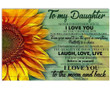 Laugh Love Live Sunflower Matte Canvas Mom Gift For Daughter