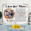 I Love You Means Gift For Lover Custom Name And Photo And Number Matte Canvas