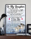 Matte Canvas Dad Gift For Daughter Wolf Love You No Matter What