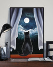 Night And Cat Gift For Cat Lovers Matte Canvas