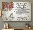 Dad Gift For Son Matte Canvas You Are Not Alone Wolf Colorful Tree