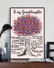Grandma Gift For Granddaughter Matte Canvas Colorful Tree How Much I Love You
