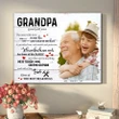 He Is Tough On The Outside Matte Canvas Grandson Gift For Grandpa