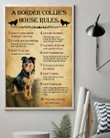 Border Collie House Rules Matte Canvas Gift For Dog Lovers