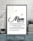 The Meaning Of Mom In Family Printed Matte Canvas Gift For Mother