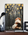 Shih Tzu Night Forest Gift For Dog Lovers Matte Canvas