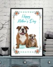Happy Mother's Day Matte Canvas Gift Floral Frame Bulldog