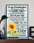 Sunflower As You Grow Older Grandma Gift For Granddaughter Matte Canvas