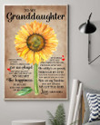 The Happiness In My Life Sunflower Grandma Matte Canvas Gift For Granddaughter