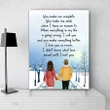 You Make Me Complete Gift For Lover Custom Name Matte Canvas