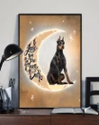Dorberman Pinscher Love To The Moon Matte Canvas Gift For Dog Lovers