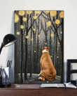Staffordshire Bull Terrier Night Forest Gift For Dog Lovers Matte Canvas