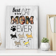 Best Cat Mom Ever Custom Name And Photo Matte Canvas Gift For Family