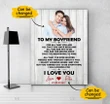 I Love You Gift For Boyfriend Custom Name And Photo And Number Matte Canvas