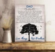 Custom Name Thank You Single Tree Matte Canvas Gift For Dad