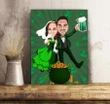 St. Patrick's Day Pot Of God Custom Photo Gift For Lovers Matte Canvas