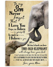 Elephant Never Forget I Love You Matte Canvas Mom Gift For Son