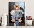 Golden Retriever Reading Newspaper In Toilet Gift For Dog Lovers Matte Canvas