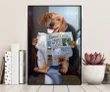 Dachshund Reading Newspaper In Toilet Matte Canvas Gift For Dog Lovers