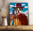 Custom Photo Cowboy Dog White Clouds Gift For Dog Lover Matte Canvas