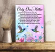 Only One Mother Hummingbirds Flower Garden Matte Canvas Gift For Family