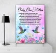 Only One Mother Hummingbirds Flower Garden Matte Canvas Gift For Family