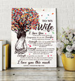 Love You This Much Colorful Tree Gift For Wife Matte Canvas
