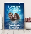 Love You All The Way Custom Photo And Name And Number Matte Canvas
