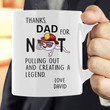 Thank You Dad Firefighter Thin Red Line Gift For Dad Custom Name Printed Mug
