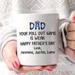 Dad Your Pull Out Game Is Weak Thin Blue Line Custom Name Printed Mug