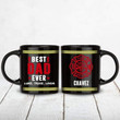 Best Dad Ever Firefighter Suit Thin Red Line Gift For Dad Custom Name Printed Mug