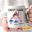 Gift For Firefighter Dad Shark Thin Red Line Custom Name Printed Mug