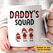 Firefighter Daddy Squad Kids Custom Name Printed Mug Gift For Dad