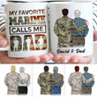 My Favorite Marine Calls Me Dad Gift For Dad Custom Name Printed Mug