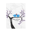 Couple Birds On Tree Custom Name And Number Gift For Lover Sherpa Fleece Blanket