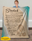 Gift For Step Dad I Am So Happy You Are Mine Custom Name Sherpa Fleece Blanket