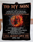 To My Son Just Believe In Yourself Ice And Flame Basketball Sherpa Fleece Blanket
