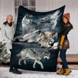 3d Beautiful Howling Wolves Sherpa Fleece Blanket