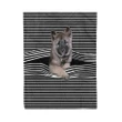 Norwegian Elkhound And Stripes Gift For Dog Lovers Sherpa Fleece Blanket