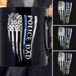 Police Dad Distressed Thin Blue Line Flag Custom Name Printed Mug