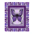 Purple Butterfly Pattern Gift For Girl Sherpa Fleece Blanket