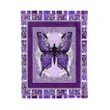 Purple Butterfly Pattern Gift For Girl Sherpa Fleece Blanket