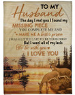 Deer Gift For Husband You Complete Me Sherpa Fleece Blanket